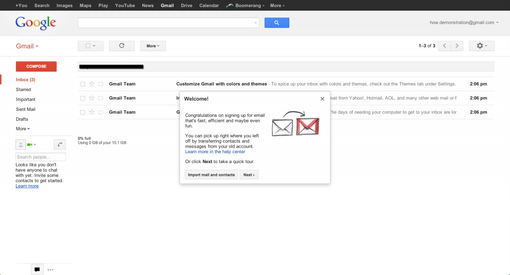 Step four of four to setup a Gmail account