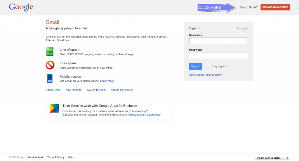 Create a gmail account