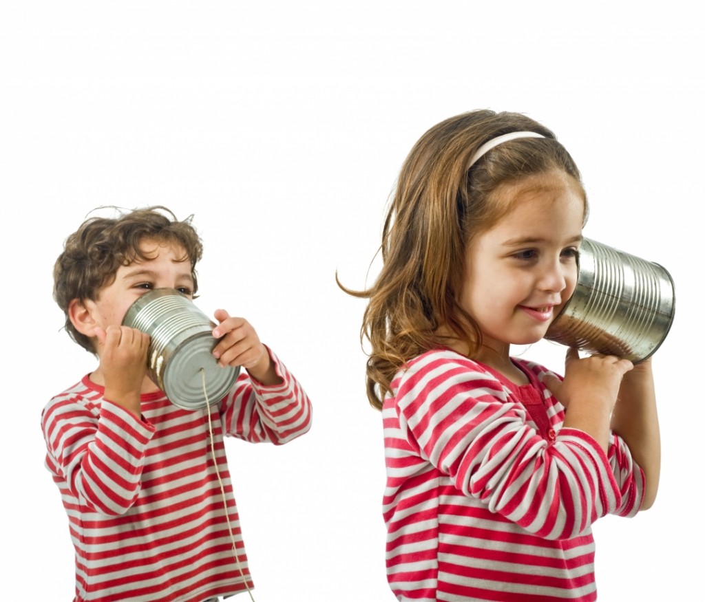 Kids Talking on Tin Phone